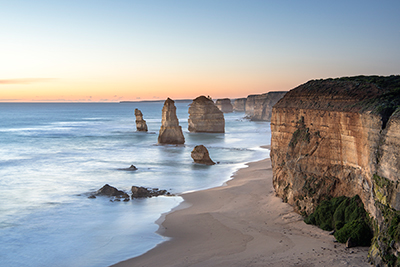 panoramic view of the apostles on the great ocean road